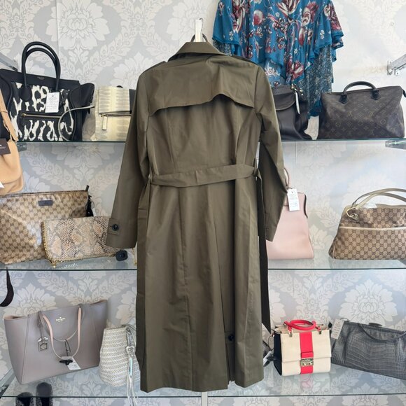 Anne Fontaine Olive Trench Coat - Size 38 - Picture 2 of 7